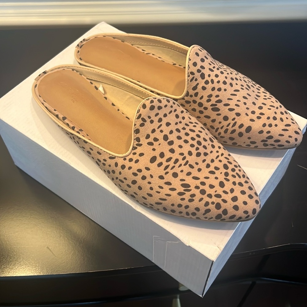 NWOT Animal Print Mules